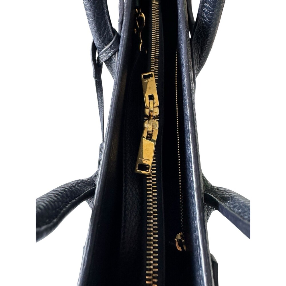 Saint Laurent Marine Blue Grained leather Sac De Jour Small handbag bag - Picture 8 of 16